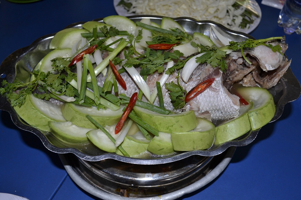 Cá lóc hấp bầu